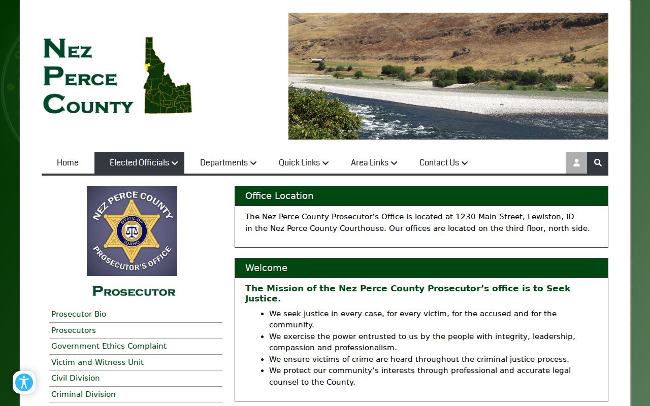 Nez Perce County criminal case prosecutor office