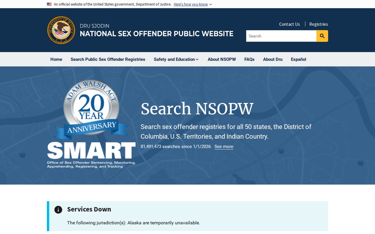 Nez Perce County sex offender lookup national NSOPW search