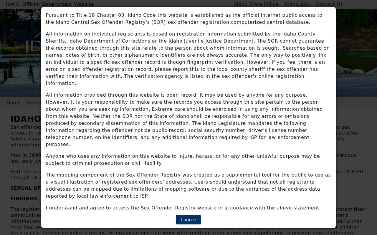 Nez Perce County sex offender lookup registry notices